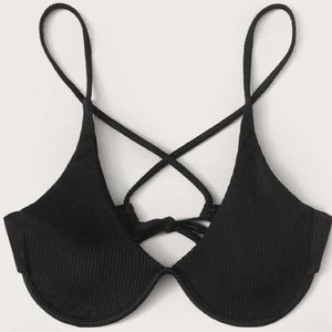 Black Ribbed bikini top